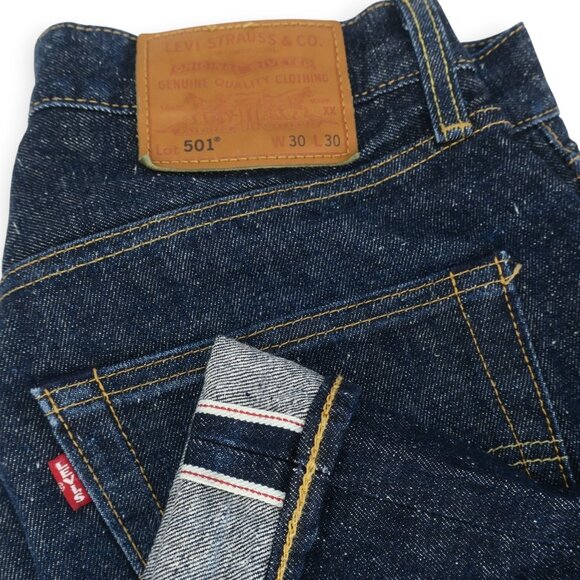 Levi's Other - Levi's Premium 501 Selvedge Neppy Cotton Hemp Raw Denim Jeans 30x30 Dark Blue